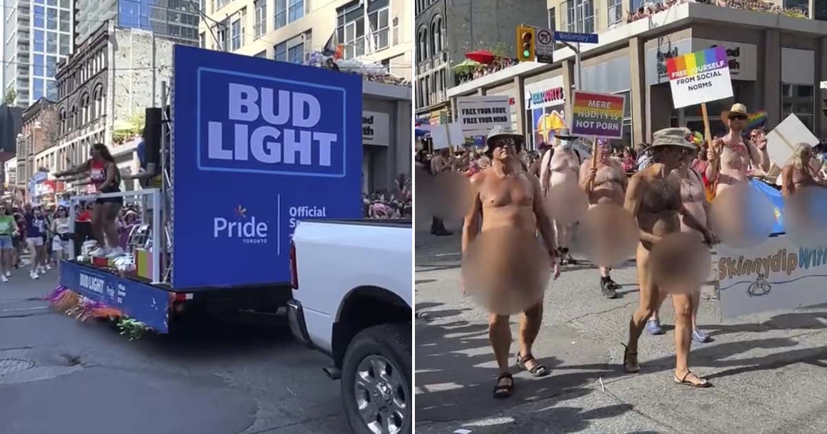 Bud Light Sponsors Pride Parade with Naked Men as Children Watched in Crowd